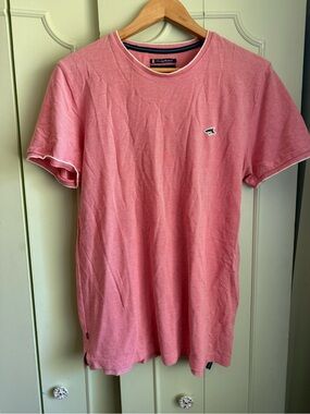 Men's Short Sleeve Crew Tee in Dusty Pink with Subtle Logo